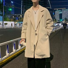 秋季韩版风衣港风大衣男士2022新款宽松上衣服外套男W3714-P55，男装风衣，星座512-2