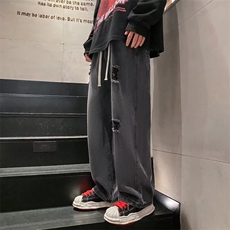 新款时尚潮男百搭宽松破洞牛仔裤，男装牛仔裤，四季星座218-1