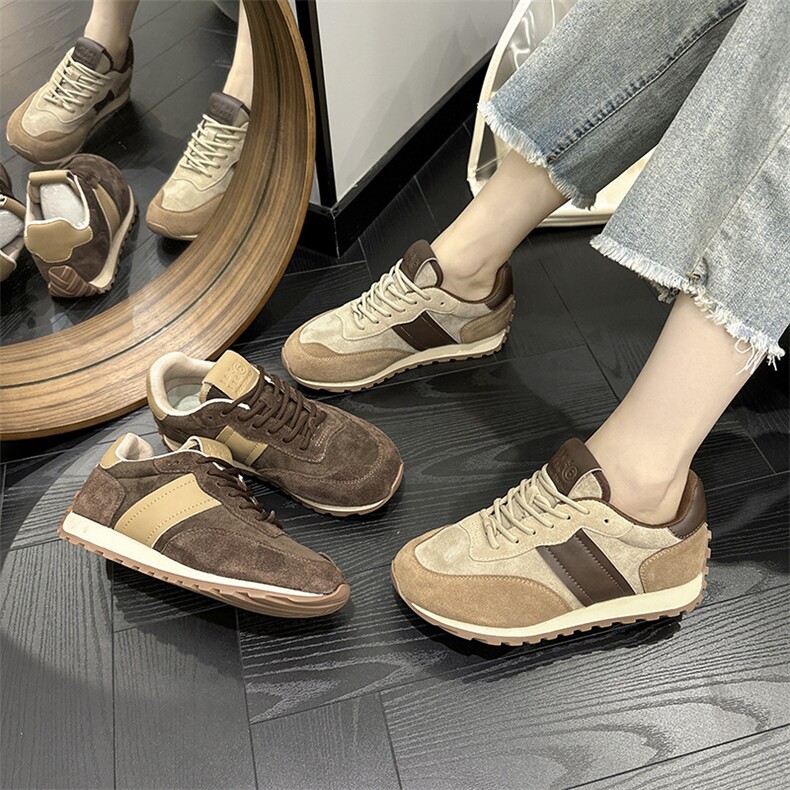 刘一一同款鞋女真皮新款拼色厚底运动休闲阿甘鞋老爹鞋学生潮鞋女，女鞋休闲鞋，电商A223