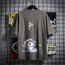 2021夏季新网格风日系大码男已注册卡通印花短袖T恤T1055-P25，男装T恤，电商A001