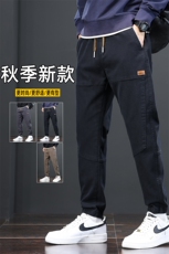 2025秋冬新款休闲裤男士潮牌宽松束脚工装长裤GF9611-P35/加绒P45，男装工装外套，星座509