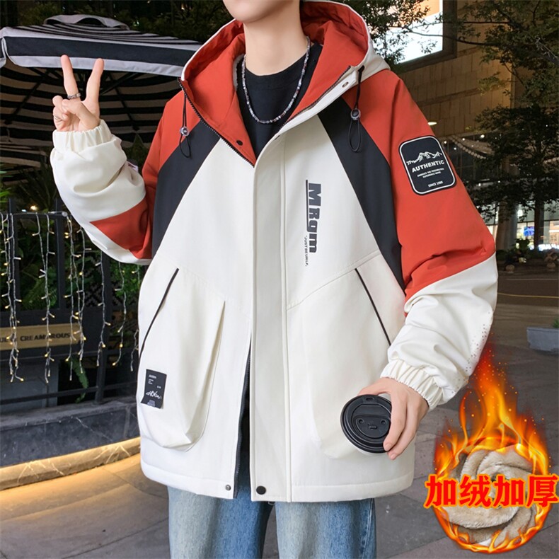 男士外套2025新款春秋季加绒学生夹克港风工装冲锋衣服YC6168,男装夹克,星座1206（原A206）
