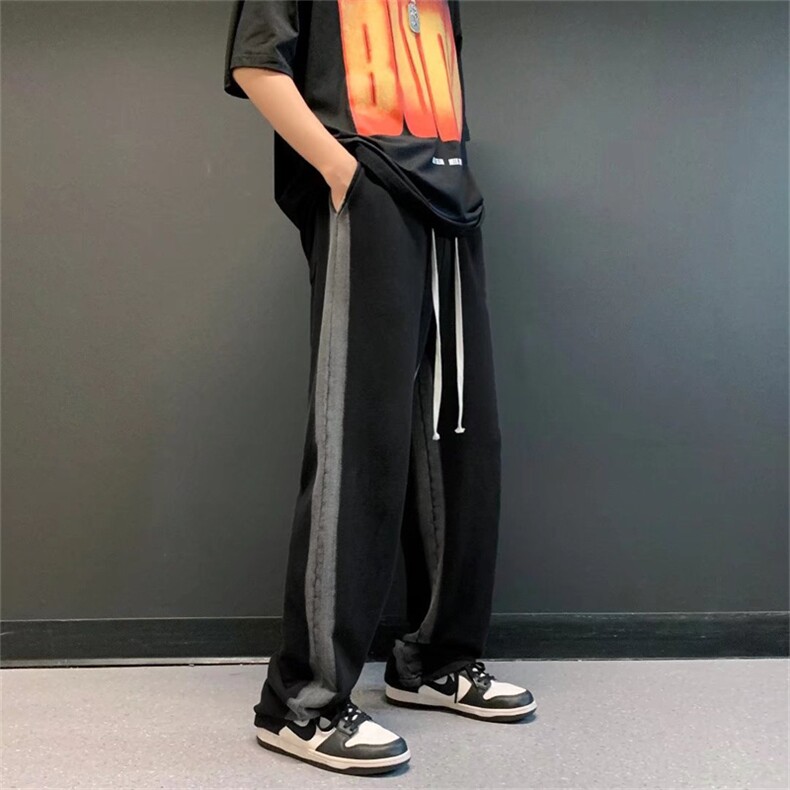 欧美vibe风裤子高街ins潮男设计感小众直筒痞帅炸街裤子K1962-p35,男装休闲裤,星座1008-2