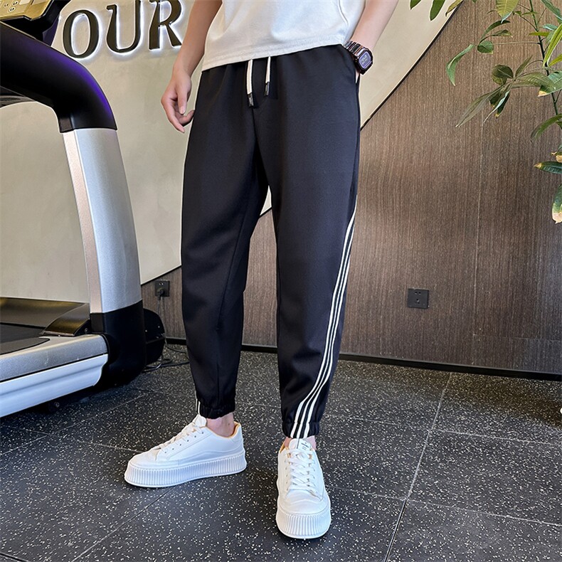 束脚裤长裤青年春秋潮牌男生痞帅炸街修身运动休闲裤CK19P75控99，男装休闲裤，电商B413