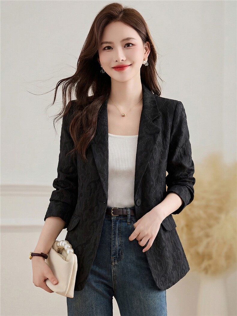 小西装外套女2026春秋装新款韩版时尚气质职场短款长袖女士小西服,女装短外套,伊航服饰