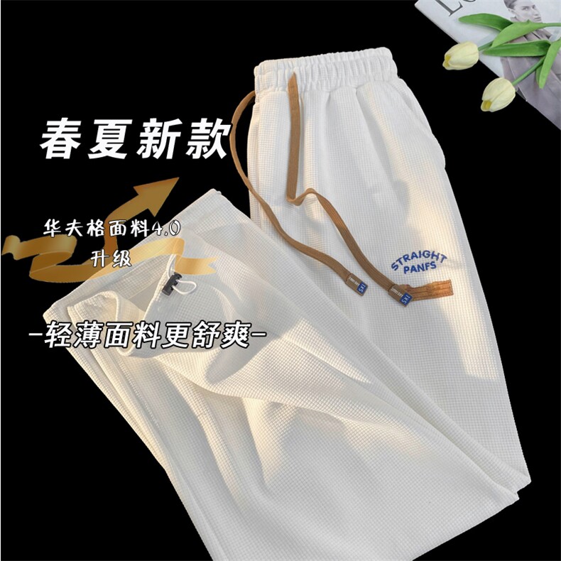 2025春夏季新款大码宽松直筒长裤卫裤男休闲束脚阔腿裤 K1064-P40图片