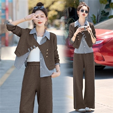 休闲运动套装秋季卫衣阔腿长袖网红显瘦宽松时尚春秋气质小个子，女装套装/套裙，琦鑫阁（原依鑫阁）