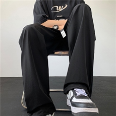 SG05批40控59腰带装饰夏季新款直筒拖地裤男男裤子休闲裤，男装休闲裤，电商D229A