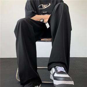 SG05批40控59 腰带装饰夏季新款直筒拖地裤男男裤子休闲裤图片