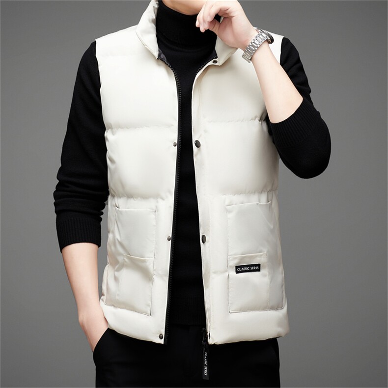 2023新款男士羽绒马甲中老年立领爸爸装男外套上衣MNSA2781-P105，男装背心/马甲，电商B212（原钱塘6029）