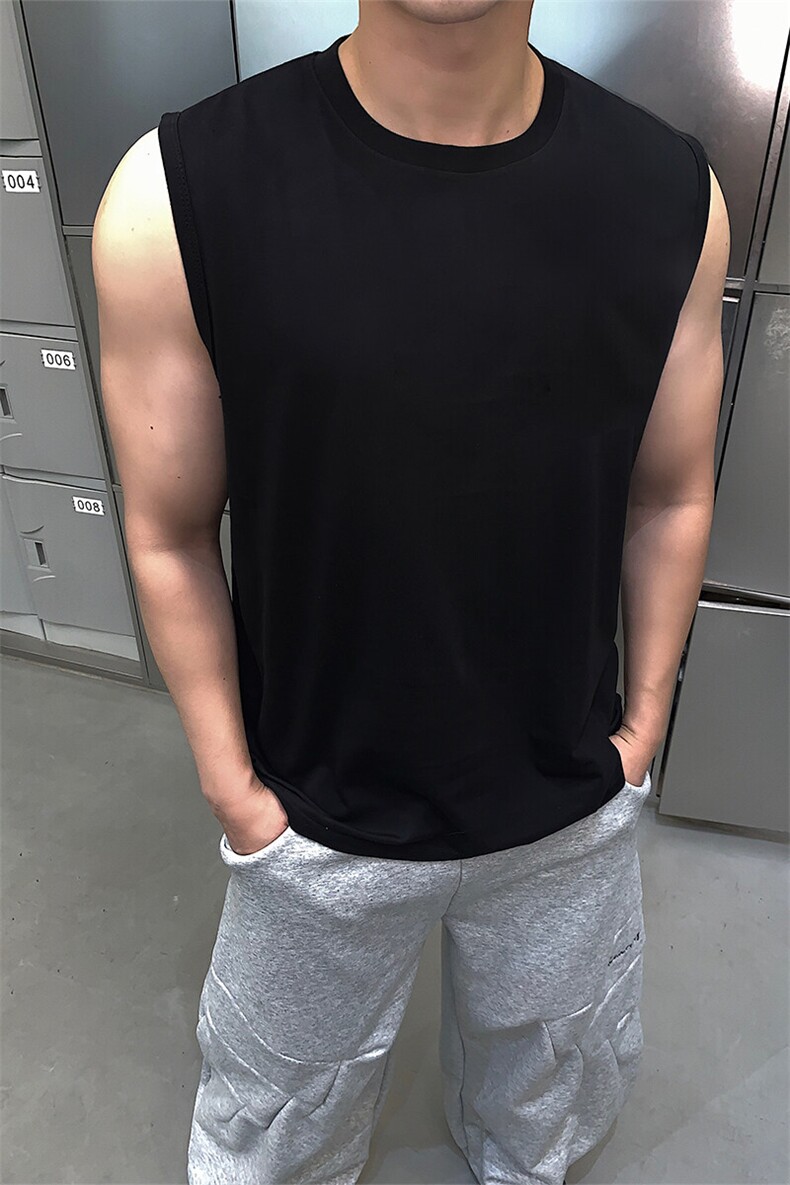 纯色背心DF359-TP11-13型男休闲无袖坎肩老汉衫跨栏健身汗背心,男装背心/马甲,电商A102
