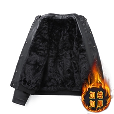新款加绒皮夹克立体口袋309B-3-6803-P85，男装夹克，星座1409-3