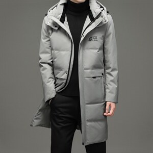 2023冬季纯色长款羽绒服厚款保暖鸭绒休闲外套男装ZELD9825-P355图片