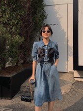 牛仔连衣裙，女装连衣裙，肆尔