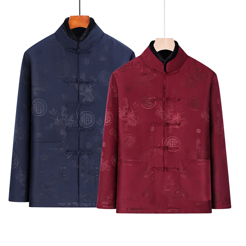 风情侣唐装男女可脱卸羽绒服90白鸭绒中老年冬羽绒服唐装外套,男装羽绒服,钱塘723