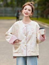 新中式国风提花刺绣短外套女2025春新款小香风独特漂亮高级感上衣，女装短外套，沁沁公主
