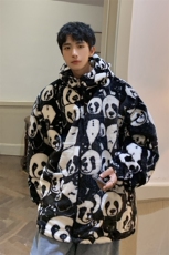 港风羊羔毛棉衣女连帽毛绒棉服男外套男8701P105控138，男装棉衣，星座226-1