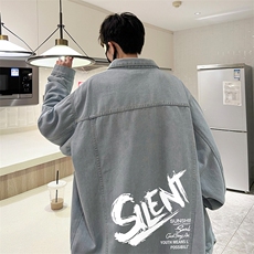 牛仔夹克男大码牛仔外套男茄克NJ77343-P60加绒款-P75，男装夹克，电商A040