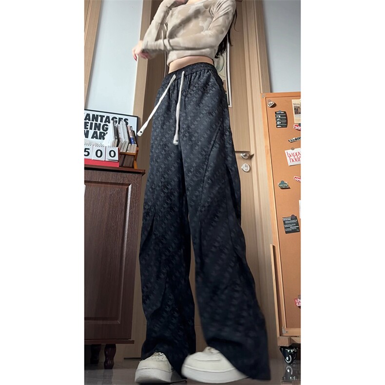 K5073/P40新款秋装休闲裤男士宽松大码工装长裤子潮设计感直筒裤图片