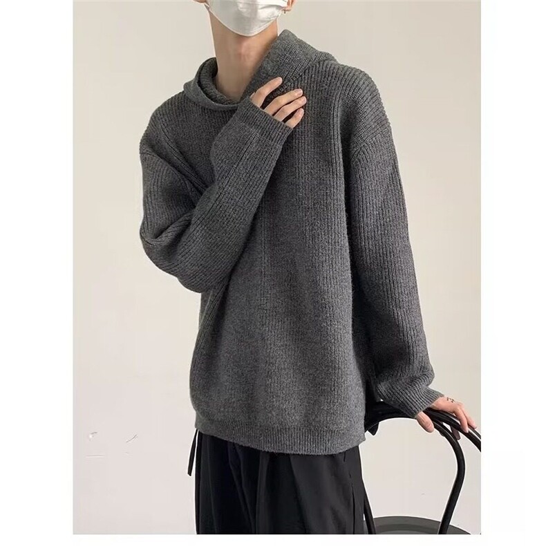 【有货】DMY17-P50连帽针织衫男韩休闲宽松毛线衣套头纯色毛衣,男装针织衫/毛衣,星座603-2