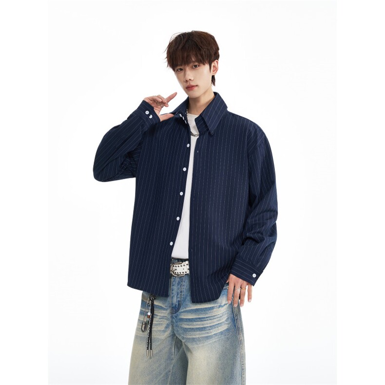 xz603-CS5171-特P50-控98，抖音高质量衬衫百搭基础条纹老钱，男装衬衫，星座603
