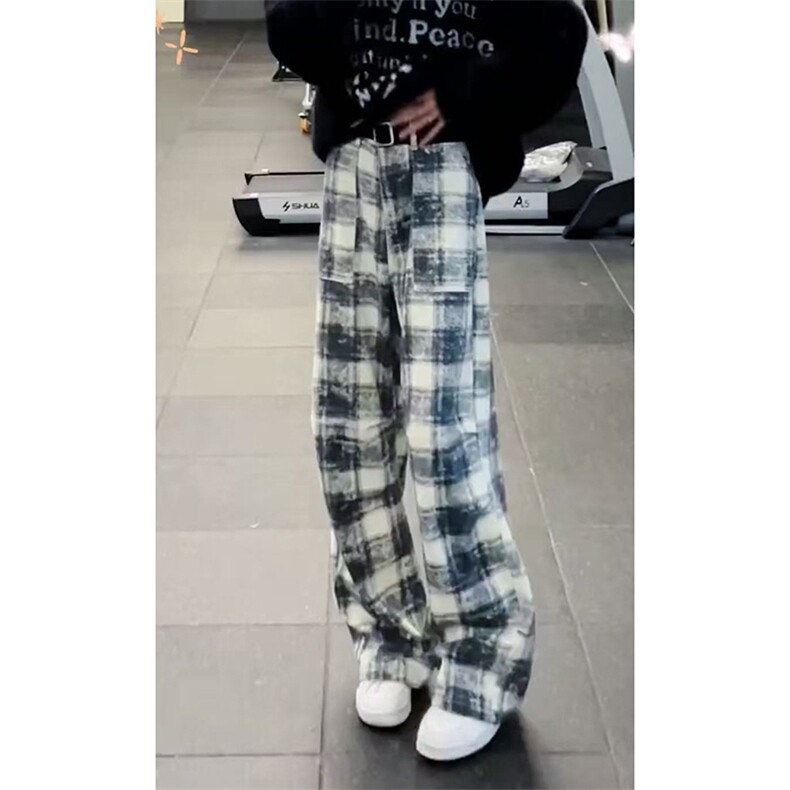 美式ins高街hiphop复古休闲格子裤货号K25130特P45,男装休闲裤,电商A063