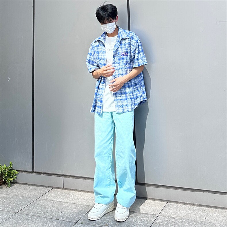 25年春季水洗高街vibe直筒宽松阔腿五色牛仔裤NZ2310-P55控78,男装牛仔裤,星座1002-1