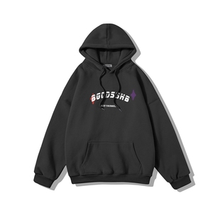 白底23新款秋季时尚百搭宽松字母印花潮流连帽卫衣W1028P40控58图片