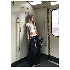 【有货】D1291-特批45美式嘻哈街舞叠穿可拆卸阔腿裤男女拖地长裤，男装休闲裤，星座603-2