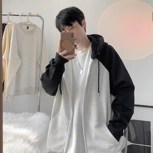 插肩加绒银狐绒连帽卫衣外套J1000 /P68图片