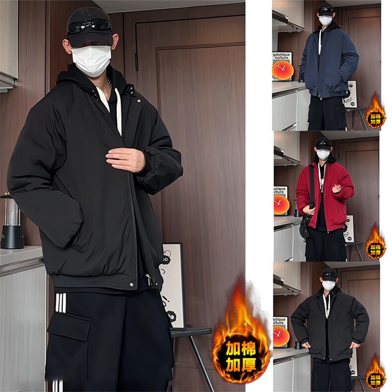 MY241/P85棉衣男冬季加棉加厚宽松大码百搭潮保暖棉袄外套棉服图片