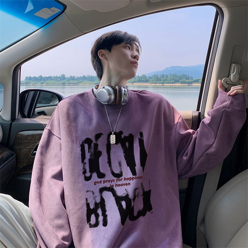2025秋季新款男wyjp334卫衣圆领麂皮绒特p35控69,男装卫衣,星座605(原A050)