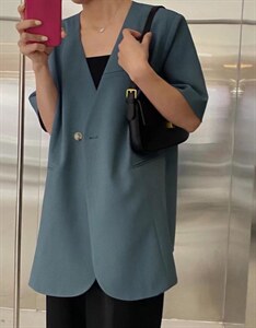 中长款西服外套图片