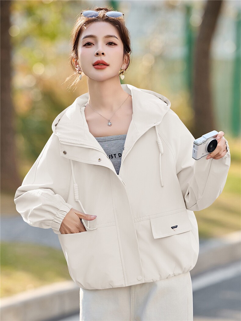现货！现货12026年春秋新款时尚休闲风短款外套女,女装短外套,以桐