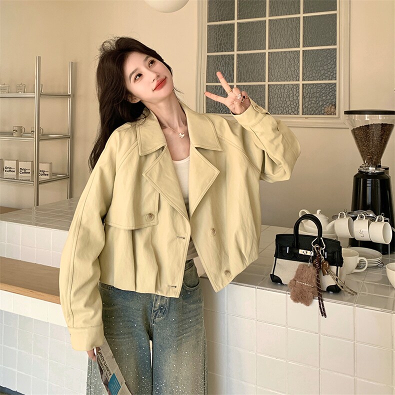 春季新款大货2026时尚软糯蛋白皮皮衣外套女M2601P155K248,女装短外套,2C268