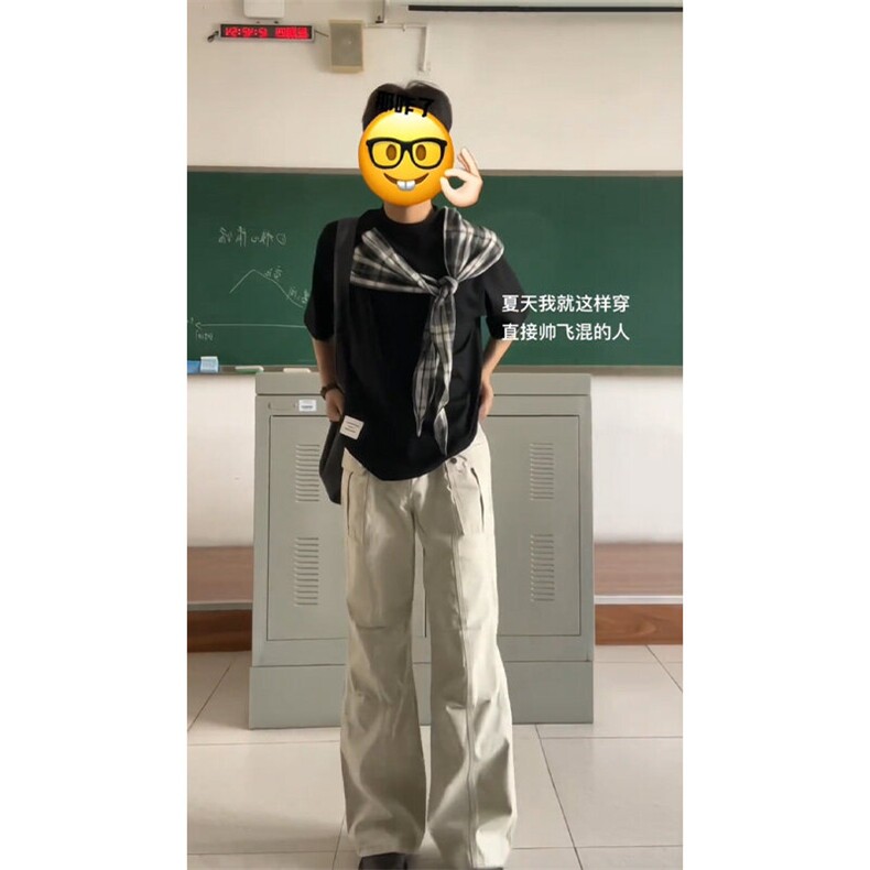 【有货】PX01LL-特P38格子拼接蝴蝶结短袖t恤男女,男装T恤,星座1007（原301D）