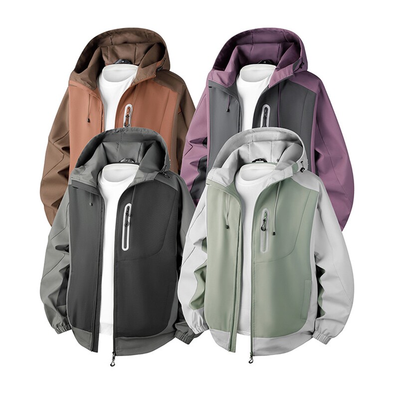 硬汉风户外夹克男连帽撞色上衣冲锋衣外套DSA157B-JK7871-P75图片