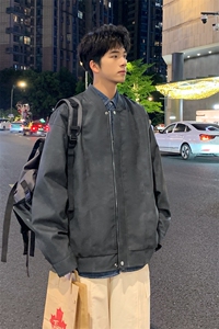 港风夜景痞帅男装外套美式短款夹克PU皮机车服DSA157B-J206-特P83图片