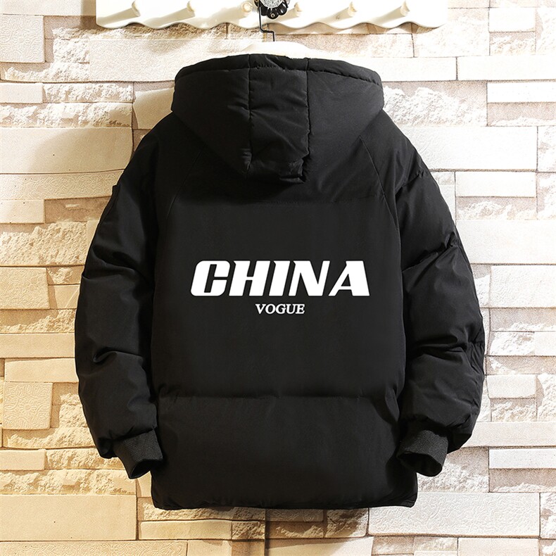 MY16001-P100 加厚加绒连帽棉衣男大码棉服男面包服男 砖墙图片