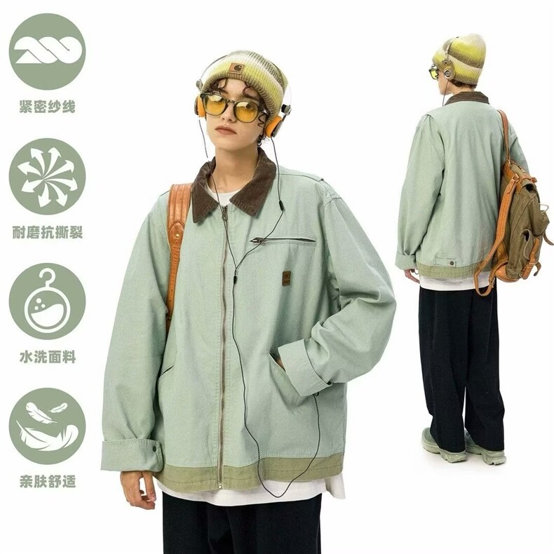 美式外套男女秋季新款宽松工装夹克设计感小众长袖上衣HH667P70,男装夹克,星座1013-5