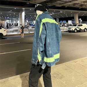 秋冬季大码宽松潮牌刺绣毛边牛仔外套中性夹克外穿男女款抖音品质图片