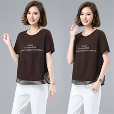 T恤2021夏装新款韩版短袖女上衣新品修身设计感气质，女装T恤，深水步