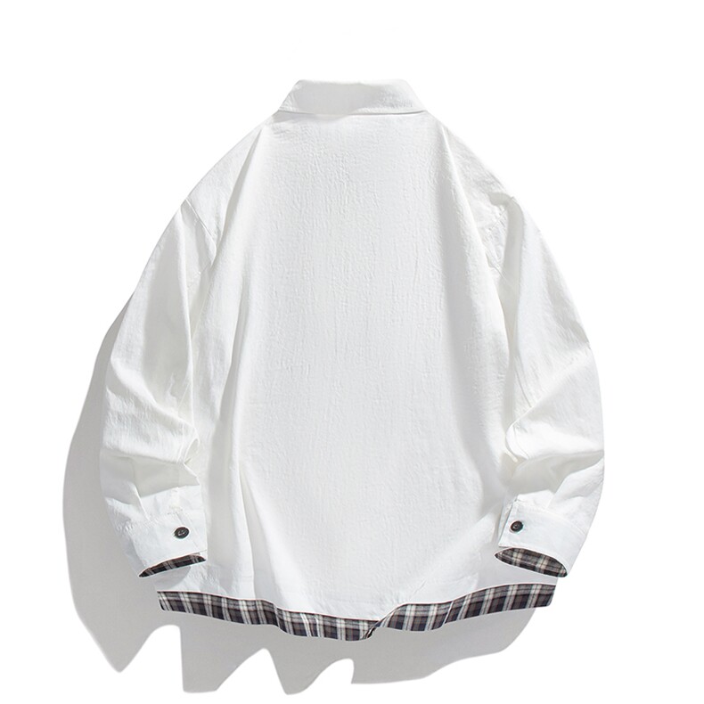 CS4546-P41新款现货衬衫男拼色长袖休闲开衫外套,男装衬衫,星座1204
