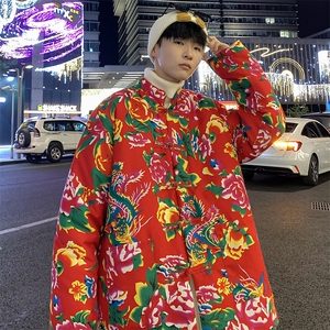 MY207风盘扣加厚保暖东北大花棉衣外套大码男女特色花棉袄潮图片
