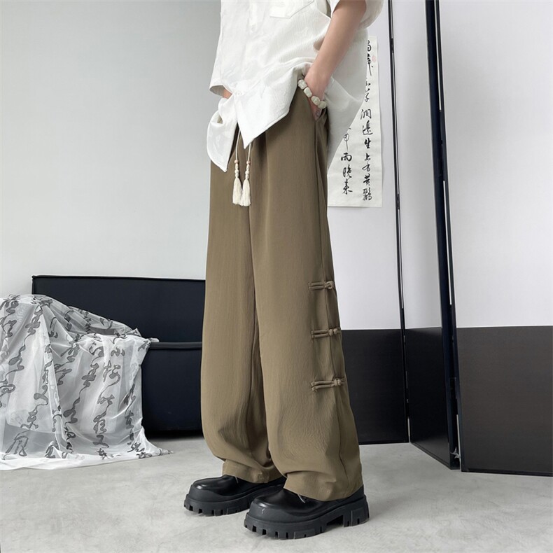 新中式风裤子男夏薄款西裤垂坠感高级感休闲长裤K003-P36图片
