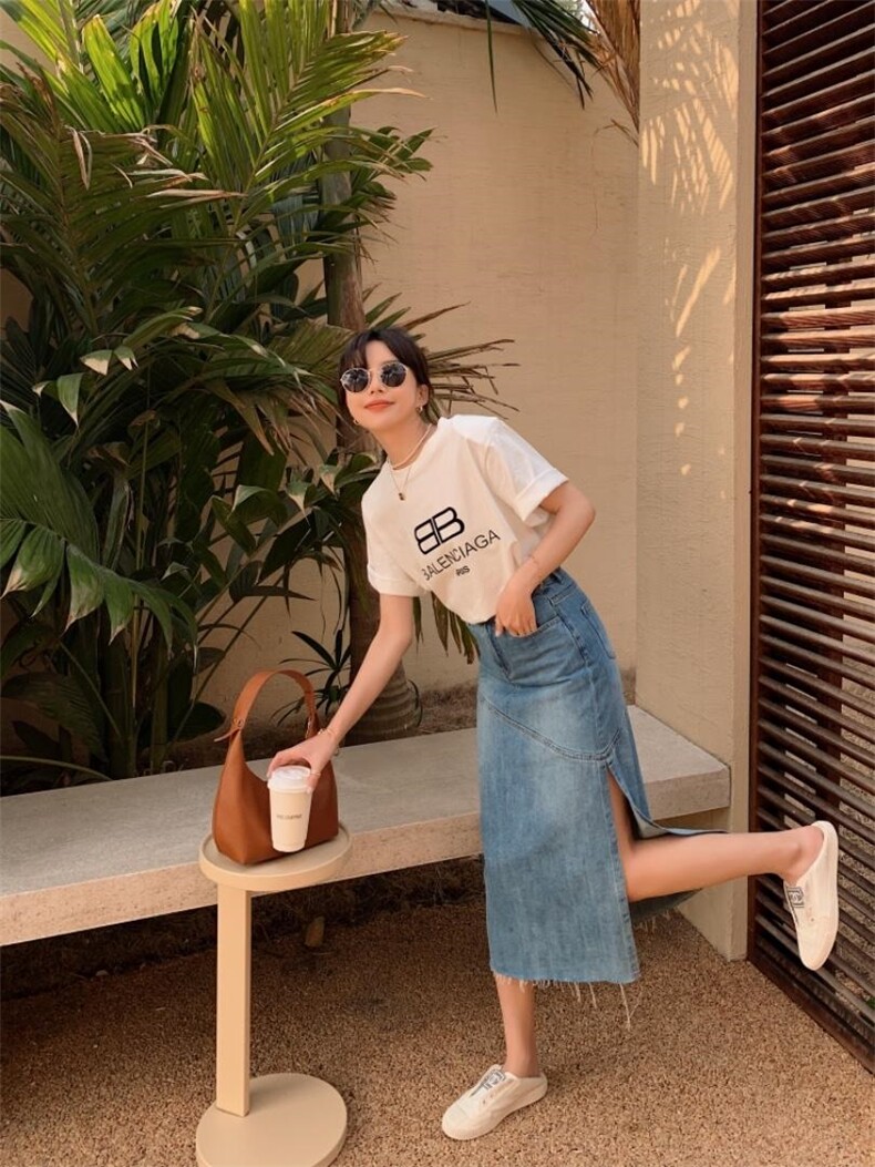 牛仔半裙，女装半身裙，肆尔