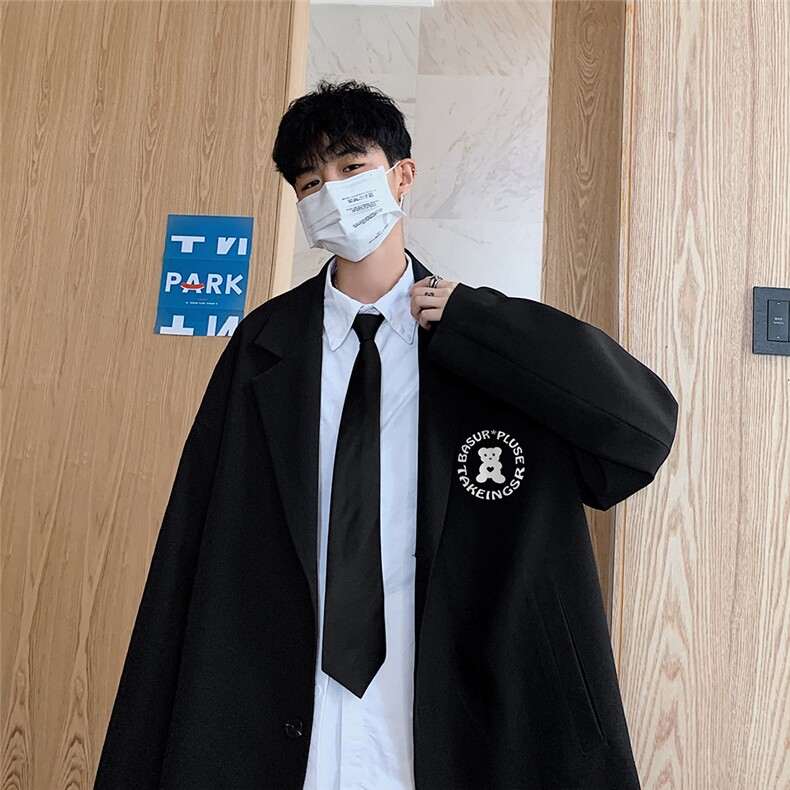 秋季港风新款韩版宽松翻领西装西服外套男XZ614P75控88,男装西服套装,电商A268A