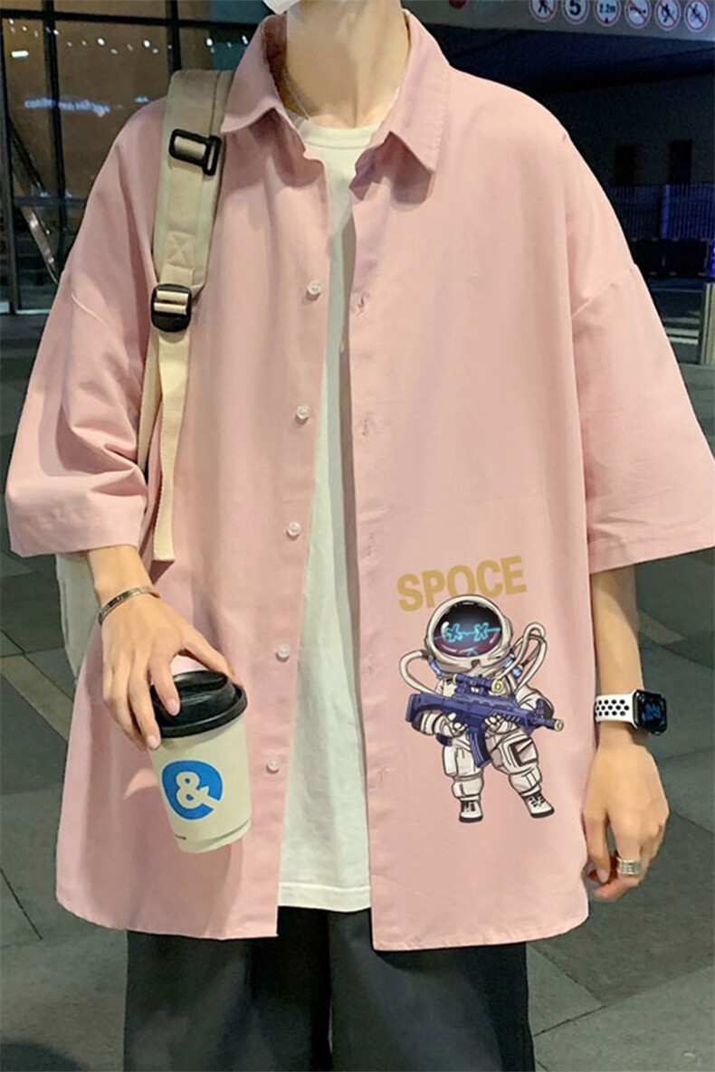 ！夏款港风冰丝衬衣男黑寸衫男白短袖衬衫男DXC285-P30,男装衬衫,电商B371