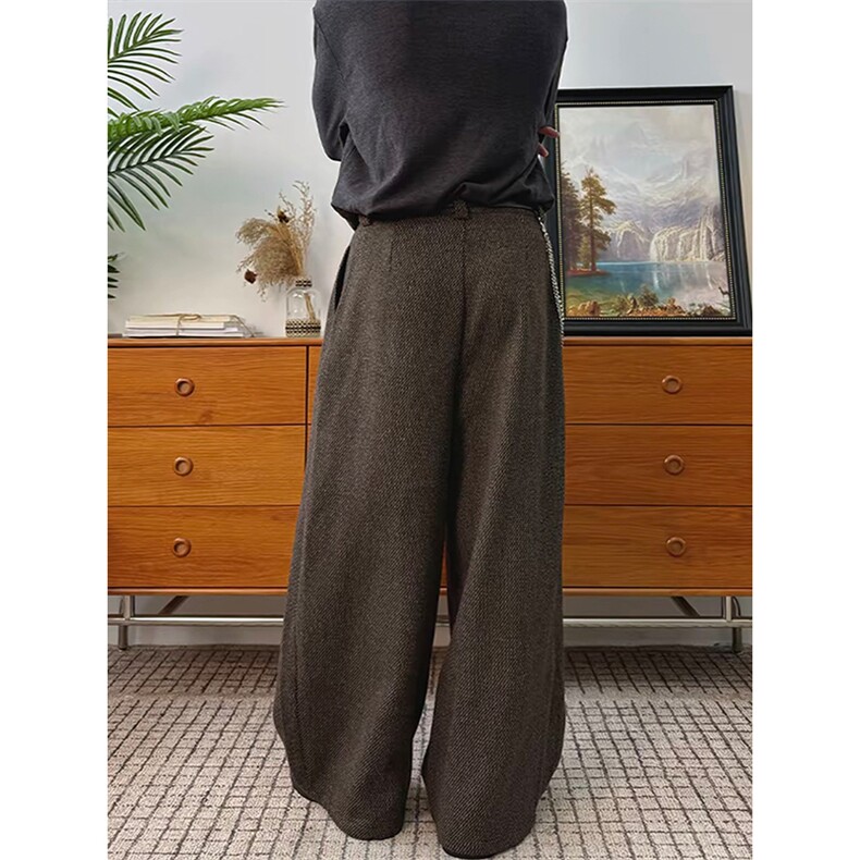 网图老钱风高品质重磅毛呢花色立体褶皱弯刀裤MN83P68,男装休闲裤,星座512-1（原513-3）