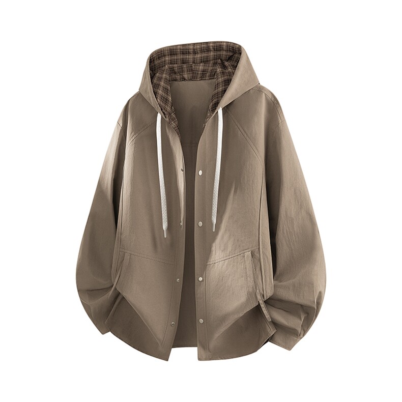 85815-P65M-8XL2026春季新款大码连帽开衫天丝棉衬衫外套，男装衬衫，星座109